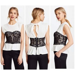 NWT Alexander Wang Lace Bustier Trompe L'oeil Shirt 2 $795
